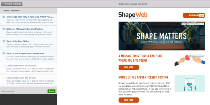 Shape Corp. newsletter
